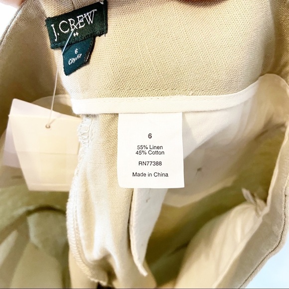 J.Crew Factory | NWTs Woman’s Wide Leg City Fit Linen Blend Tan Pants Size 6 - Picture 5 of 10